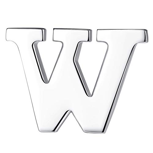 Image of HONEY BEAR Initial Alphabet Letter Lapel Pins Collar Badge Brooches for Mens /Womens Shirt Dress Decoration Silver