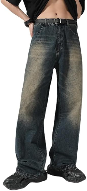 Baggy Jeans for Men Grunge Straight Leg Y2K Cargo Jeans Women Boyfriend Jeans Vintage Downtown Girl Clothes Streetwear