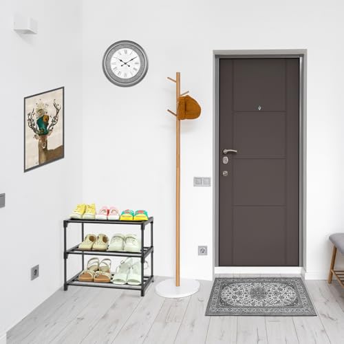 3-Tier Small Shoe Racks, Narrow Shoe Rack for 6-8 Pairs Shoe Storage,Kids Shoe Racks for Small Place,Lightweight Stackable Shoe Shelf Organizer for Closet,Black - Image 4