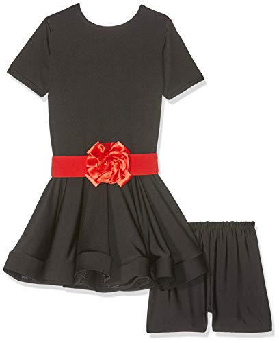 Kinder 's Dance Kleid Ballett lateinischer Rumba Samba Kleid Röcke Dancewear Mädchen Kids 3-15 Jahre (schwarz, 120 (6-7 Jahre)) Cover