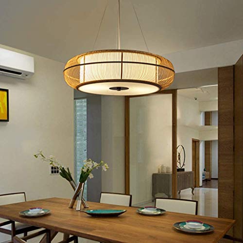 Lustre rotin ajustable en hauteur avec douille E27 style rétro loft