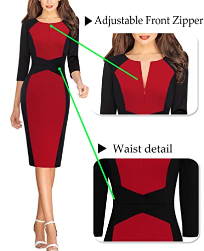 Image of VFSHOW Womens Slim Zipper Up Work Business Office Party Bodycon Pencil Sheath Dress