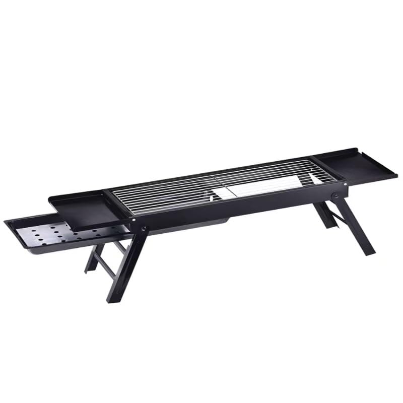 Barbecue à charbon portable pliable et compact avec tiroir latéral