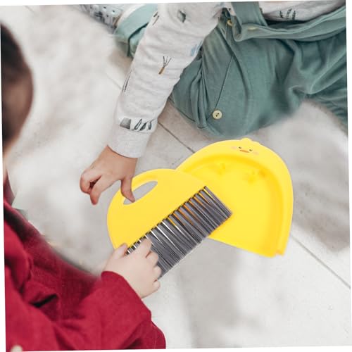 Warmhm Mini Kehrschaufel und Besen Set Klein Kompakt Detailreiche Reinigung für Haushalt Auto Büro Haustier Geeignet Robust Gelb – Bild 7