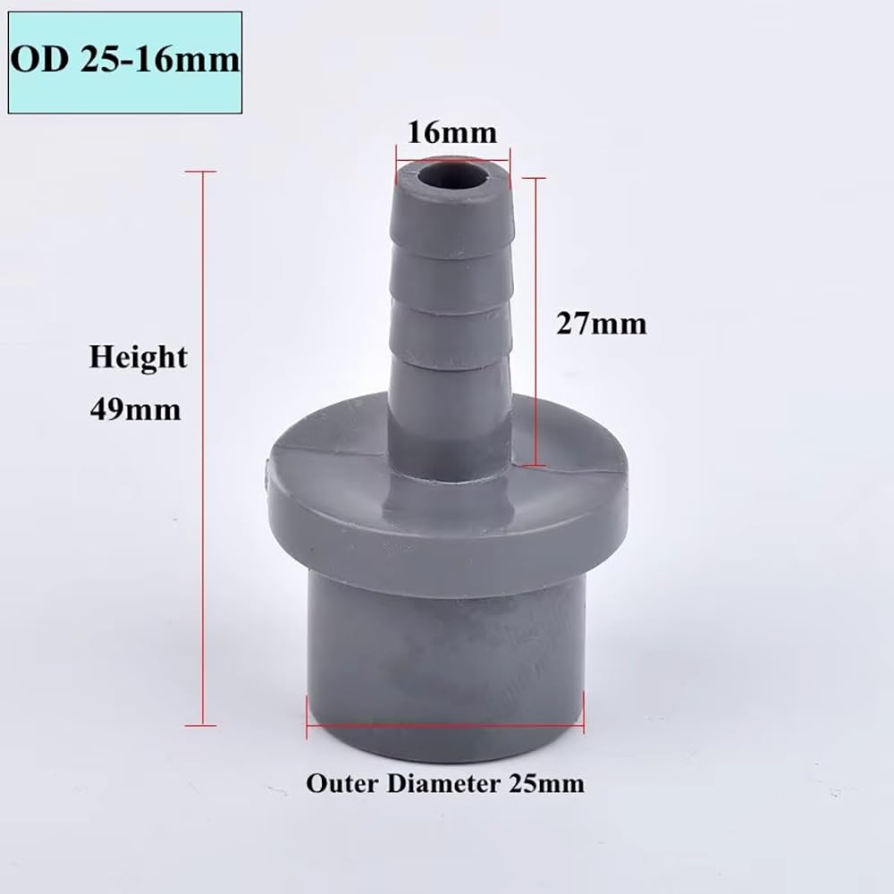 Conector Pagoda de PVC, Adaptador de Manguera de riego de jardín Plateado, diámetro Exterior de 20/25/32 mm, Compatible con mangueras de 5-25 mm.(20pcsx25mmx16mm)