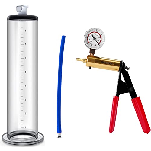 ABGRC Manuelle Penispumpe Vakuumpumpe Sexspielzeug Männliches Stimulations Massagegerät, 8 optionale Pumpengrößen,12×2.5inch