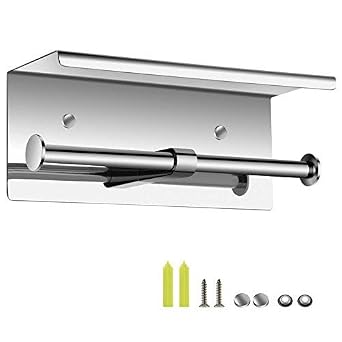Amazon トイレットペーパーホルダー ペーパーホルダー 紙巻器 高品質 304 ステンレス 壁掛け式 トイレ ホテル 浴室 ティッシュ スマホ置き おしゃれ 二連紙巻器 据付けトイレットペーパーホルダー 産業 研究開発用品 通販