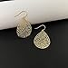 Handmade Filigree Teardrop Dangling Earrings for Women, 14K Gold Plated Sterling Silver Hooks Leaf Earrings for Gift