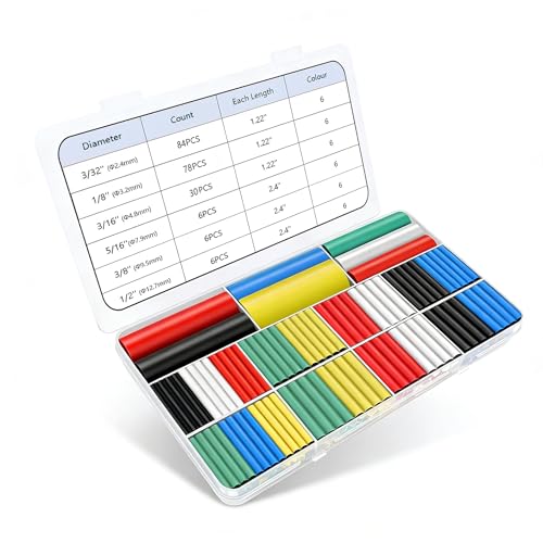 210 PCS Heat Shrink Tubing Kit - 3:1 Adhesive Lined, Marine Grade Waterproof, 6 Colors 6 Sizes for Industrial, Automotive, Wire and Cable Repair