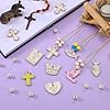 Soulchen 18 Sets Cross Crafts Religious Bead Necklace Christian Painting Crafts with Wooden Beads Religious Cross on Cord Pendant DIY Wooden Necklaces for Home Party VBS Sunday School Gifts #2
