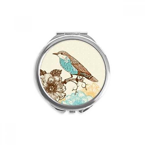 Miroir de maquillage oiseau bleu pour des retouches faciles au bureau et en voyage