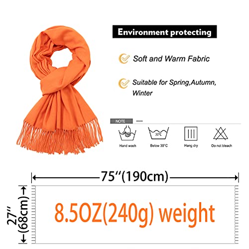 RIIQIICHY Sciarpa Scialle Donna Arancione Stola
