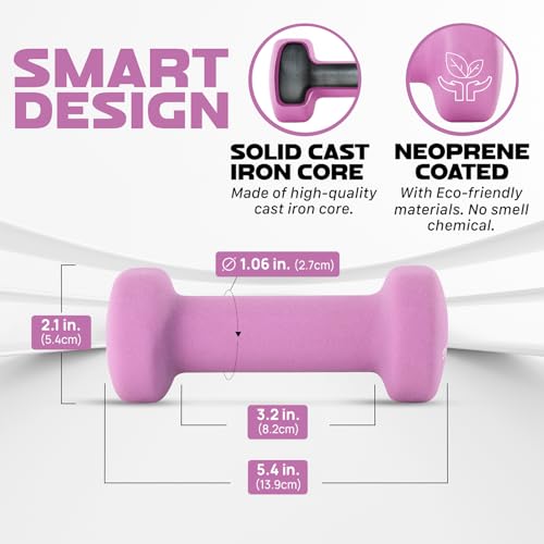 Image of Yes4All Neoprene Dumbbells, Pairs and Sets with Rack for Home Workouts