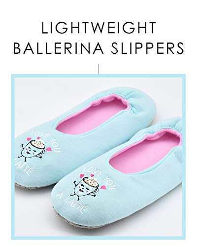 Image of Panda Bros Women's Ballerina House Slippers,Anti-Skid Comfy Warm Ballet Style Slippers