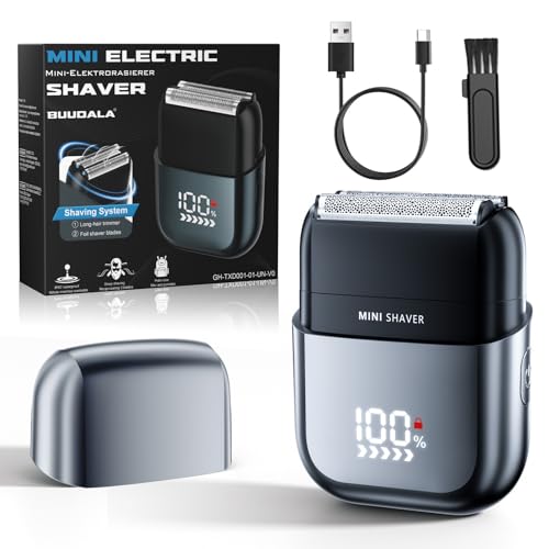 Rasierer Herren Elektrisch mit LED-Anzeige, IPX7 Wasserdichter Mini Elektrorasierer Herren mit 3 Flexiblen Klingen, Nass & Trockenrasierer USB-C Tragbarer Stumm 180Min Laufzeit für Bart Gesicht Reise Rasierer Herren Elektrisch mit LED-Anzeige, IPX7 Wasserdichter Mini Elektrorasierer Herren mit 3 Flexiblen Klingen, Nass & Trockenrasierer USB-C Tragbarer Stumm 180Min Laufzeit für Bart Gesicht Reise