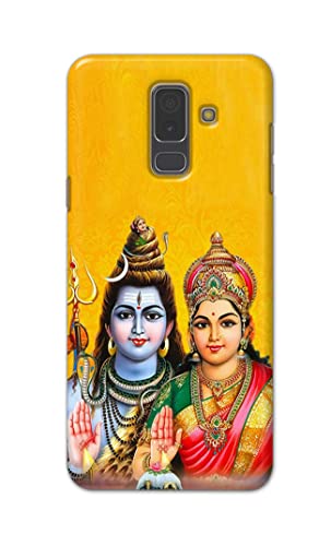 Image of PRINTFIDAA Lord Shiva Parvati Yellow Background Printed Designer Hard Back Case Cover for Samsung Galaxy A6 Plus (2018) (6.0 inch) / Samsung J8 (2018), J810F / DS -(SF) MVN1008