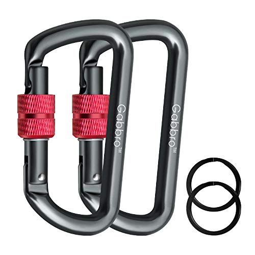 Gabbro 12KN Carabiner Rock Climbing Caribeaners Clips, Heavy Duty Carabeaners for Climbing Mountaineer