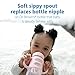 Dr. Brown's Milestones Wide-Neck Sippy Spout Bottle with 100% Silicone Handles, Easy-Grip Handles with Soft Sippy Spout, 9oz/270mL, Light-Pink, 1-Pack, 6m+