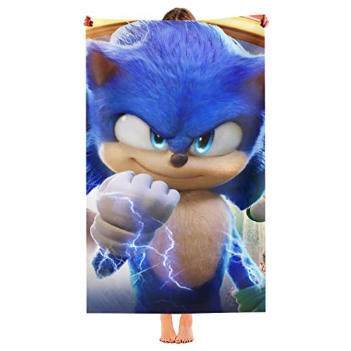 ZHANGYAOSHU Sonic The Hedgehog Toalla de Playa Toalla de Playa de Microfibra Toalla de Viaje Toalla de baño súper Suave, de Secado rápido y Altamente Absorbente. (70x140 cm) Cover