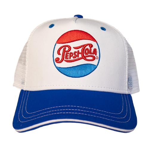 Casquette camionneur Pepsi-Cola brodée avec des finitions haut de gamme en bleu