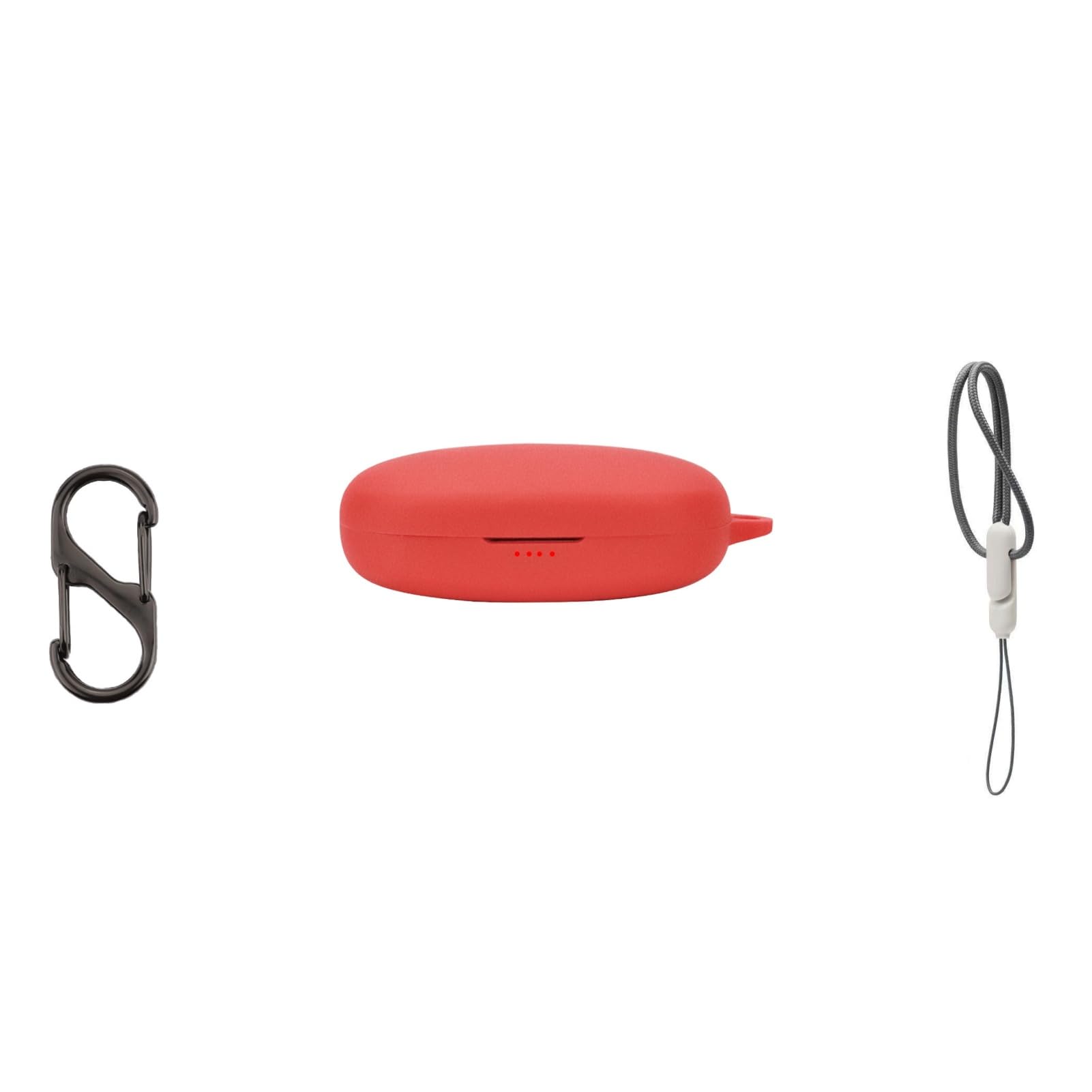 DAYJOY Soft Silicone Protective Case Cover Compatible with Oladance OWS Pro Earbuds, Protective Skin Sleeve with Carabiner and Lanyard(red)