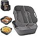 Silicone Air Fryer Mould 19-23 cm for Philips 6.2L NA230 HD9270, Moulinex 7.5L, Cecotec/Cosori/Aigostar/Rus... Hobbs, Reusable Square Airfryer Accessories for Air Fryer, Microwave (Grey)