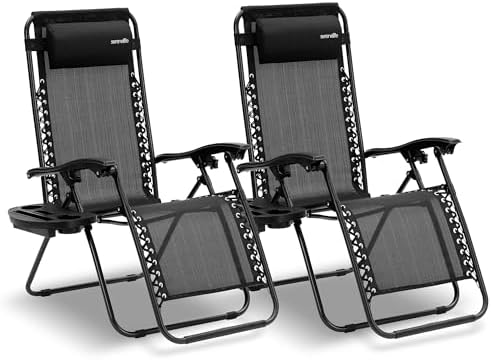 SereneLife Zero Gravity Lounge Chair, Adjustable Steel Mesh