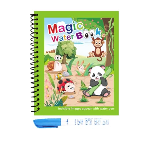 Generico Libri sugli scarabocchi sull'acqua, libri da colorare sull'acqua riutilizzabili - Giocattolo educativo portatile per disegnare scarabocchi per creativo in età prescolare - Libri riutilizzab