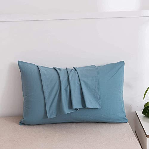 Image of Soft Pillow Covers 15 x 25 Inches - 100% Egyptian Cotton 400 Thread Count Set of 2 Pillow Cover Set Envelope Closure Hotel Quality Pillowcase - Grayish Blue