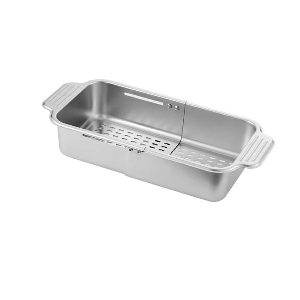 Scolapasta estensibile e retrattile, in acciaio inox, per scolare pasta, verdure, frutta (34,2 cm)