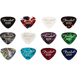 Fender© »351 Medley » Médiators en celluloïd pour Guitare et Basse – Couleurs variées – Extra Heavy – Set de 12 - Les Beatles, Paul McCartney, John Lennon, RIngo Starr, George Harrison