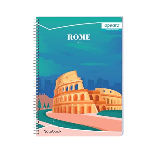 Image of Apsara Spiral Notebook 1Subject 29.7X21 140Pages Blue Single Line 60gsm For School, College Students and Professionals (Covers May Differ)