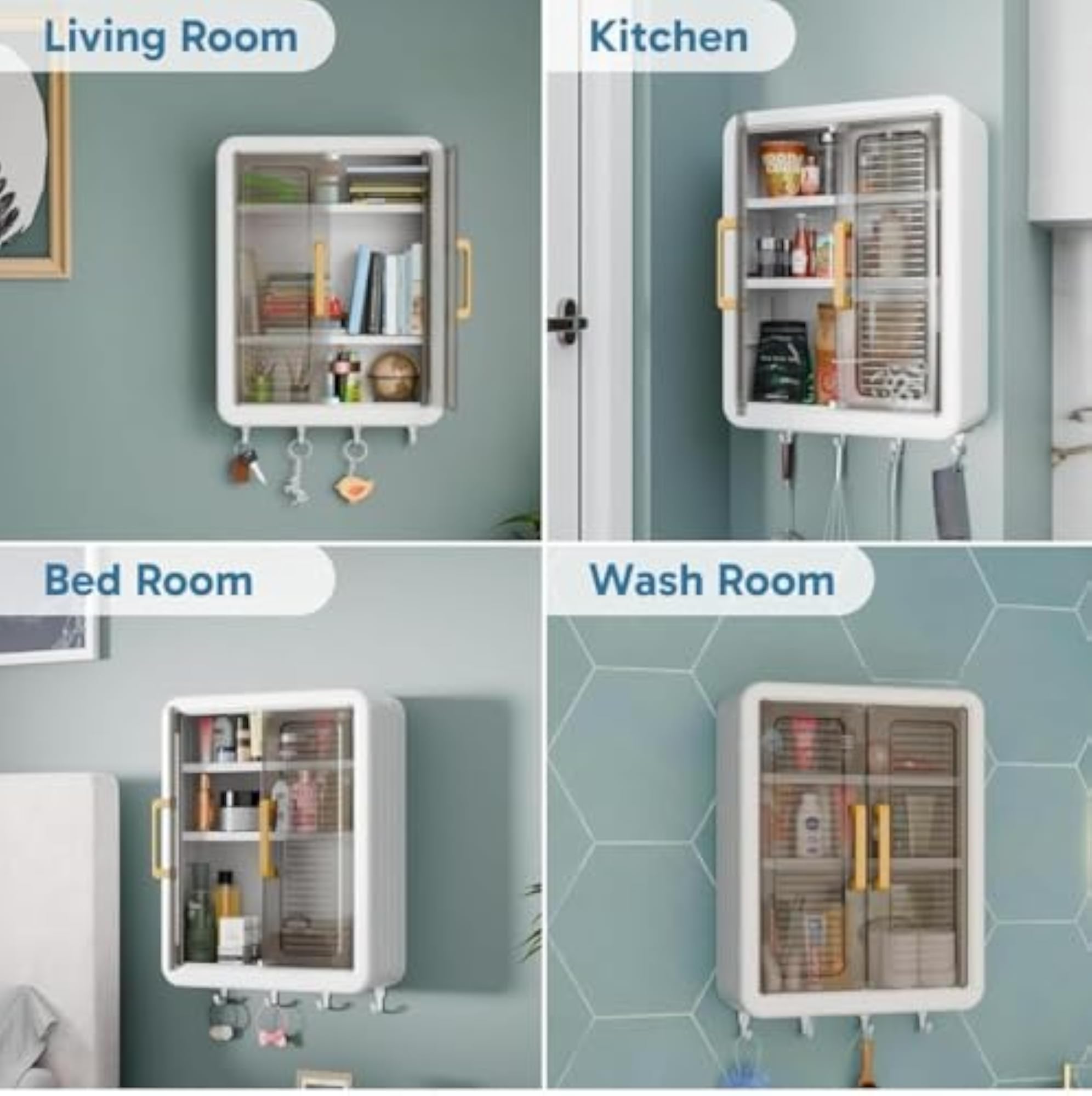Modern No-Drill Bathroom Shelf & Wall-Mounted Kitchen Storage Cabinet