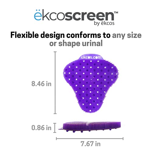 Image of Diversey Ekcos EKS-1P-12 ekcoscreen 60 Day Premium Anti-Splash Urinal Screen, Deodorizer for Cleaner Restrooms, Berry Scent, Purple, 12-Screens
