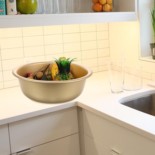 Lavabo de superficie lisa dorado contra manchas y salpicaduras en cocina 5
