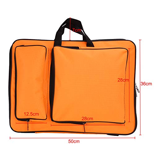 Image of JIAHG Water-Resistant Art Portfolio Carry Bag A3 Art Work Portfolio Tote Drawing Board Bag Portable Painting Sketch Pad Storage Bag Professional Art Organizer for Palette Paints Brushes