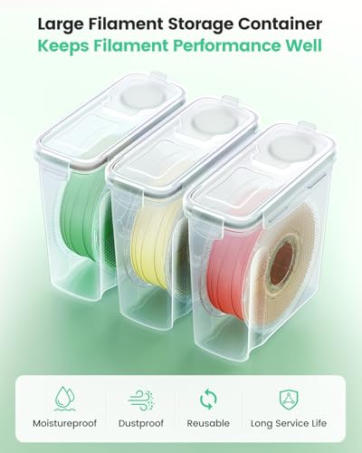 AMZPro Filament Storage Box - 4 Pack Filaments Container for 3D Printing Filaments Sealing and Protection - Portale Filament Storage with Desiccant,Water-Proof and Dust-Proof 4.0L(9.03 * 8 * 3) - Thumbnail 2