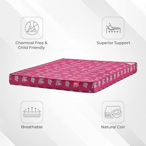 Image of Kurlon Rutile Mattress | Natural Coir Mattress | Breathable | Medium Firm Support | Natural Cooling | PU Quilted | Durable | King Size | 75x72x5 | 5 Yrs Warranty