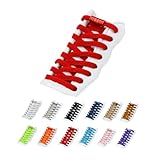 [UPBEATLIFE] 靴紐 結ばない 靴紐 ゴム 靴ひも 留め具 シューレース ほどけない 簡単取り付け 伸びる靴紐 結ばない靴紐 子供 ローカット ハイカット スニーカー 色選べる 1足分 無地 (レッド, １足分) [並行輸入品]