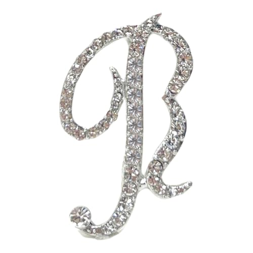 Image of Rhinestone Initial Brooch Pin for Women, Alphabet Gold Letter Brooch A-Z with Crystal, Metal Pin for Hat Bag Dress Suit Accessory for Men