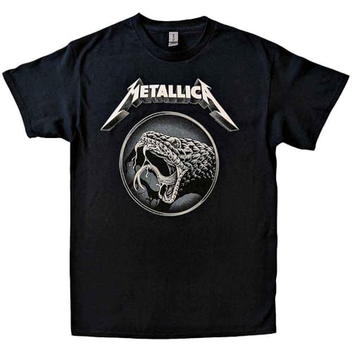Rock Off officially licensed products Metallica T Shirt Noir Album Affiche Band Logo Nouveau Officiel Unisex Noir Size L