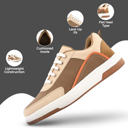 Image of STANPHORD Mens Lumora Sneakers Faux Leather Chunky Colourblocked Trendy Lace Up Casual Shoes Trendy Sole All Day Comfortable Lightweight with Extra Comfort Durable Footwear