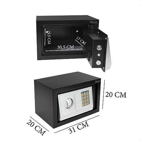 Cofre Eletrônico Digital Segredo Senha 24x34x24cm Chave Aço Cor Preto