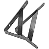 Heavy Duty Shelf Brackets 12-Pack - 4x6 Inch Black Triangle Brackets For Floating Shelves