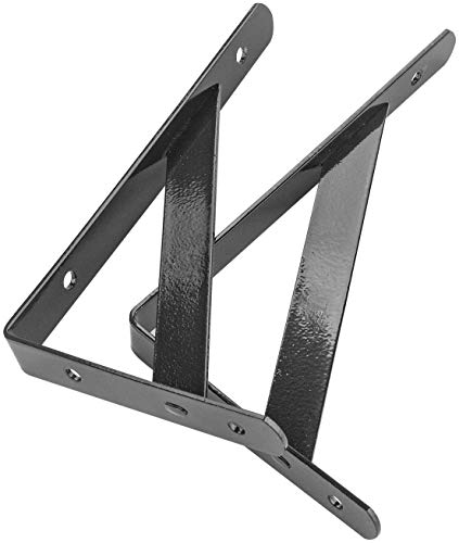 Heavy Duty Shelf Brackets 12 Packs Eau L Corner Brace Black 4 X 6 Inch 90 Degree Floating Shelves, Tripod Triangle Shelf Brackets For Floating Wood Shelves #TOP5