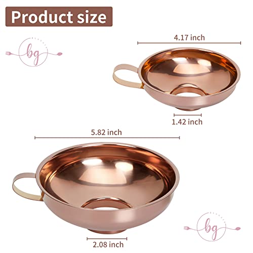Blagain Canning Funnel, Stainless Steel Funnels For Kitchen Use, Wide-Mouth Funnel For Canning & Mason Jars, 2-Pack(Small And Large), Rose Gold #TOP1