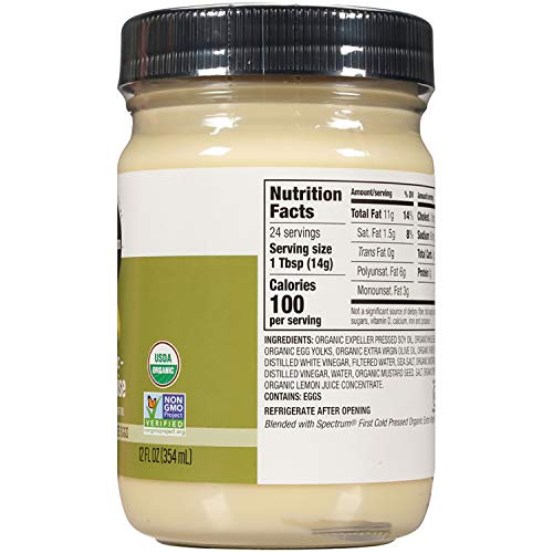 Spectrum Mayonnaise, Olive Oil, 12 Oz #TOP2