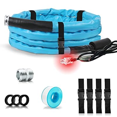 Heated Water Hose for RV 15FT (5/8" ID,-45?) to Keep Drink Water Running in Freezing Temperatures Down to -45?, Designed for RV Campers, Trailers, kennels and More