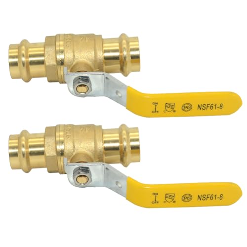 VARMHUS 2Pack Ultra-Durable Full Port Press Ball Valve, Lead-Free Brass