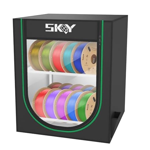 ⚡ Skouphy 3D Printer Filament Storage Box - 2 Tiers Metal Filament Storage Rack with Cloth Cover,- 3D Filament Holder for Home, Office Workshop, Studio 20 Rolls - Black